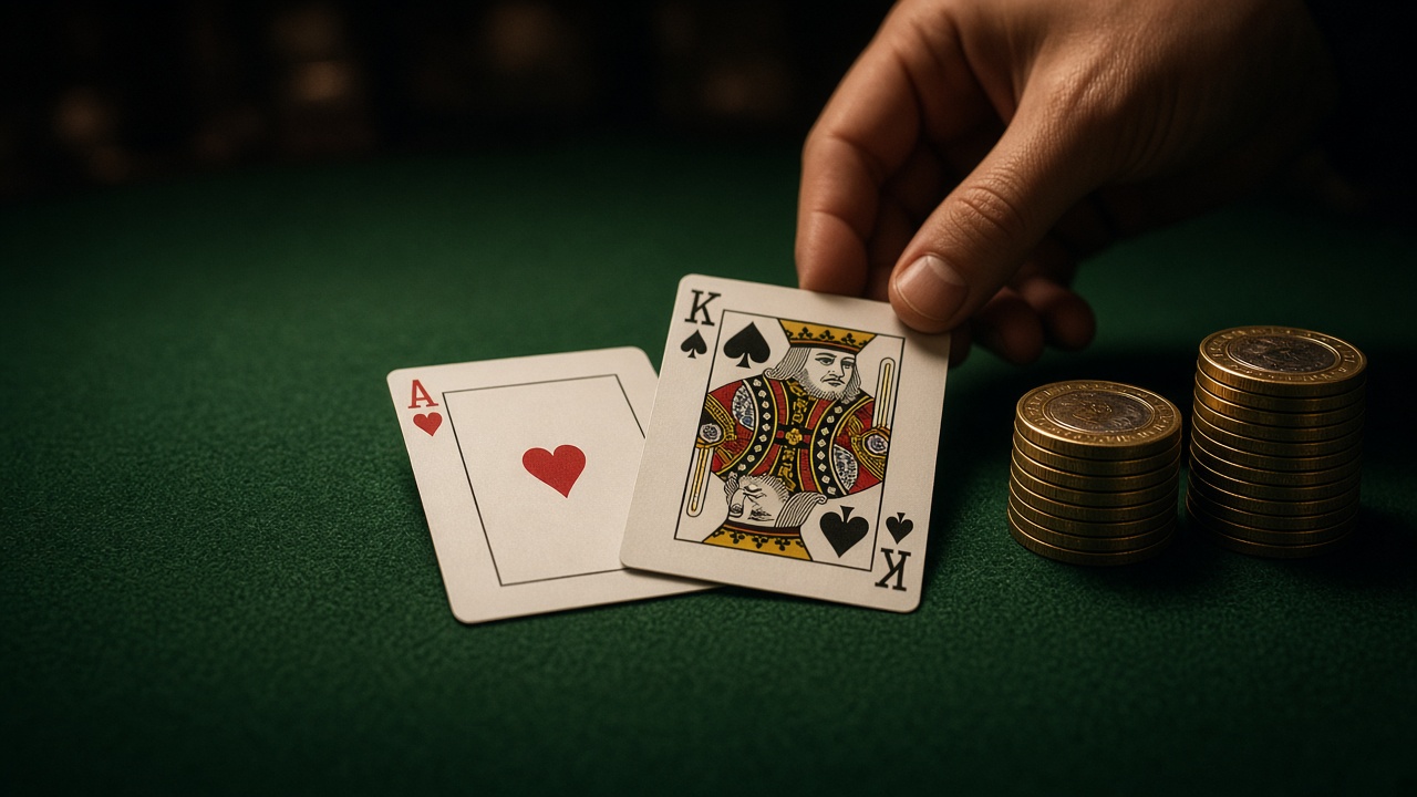 As kier i król pik na zielonym suknie przy stole na żywo